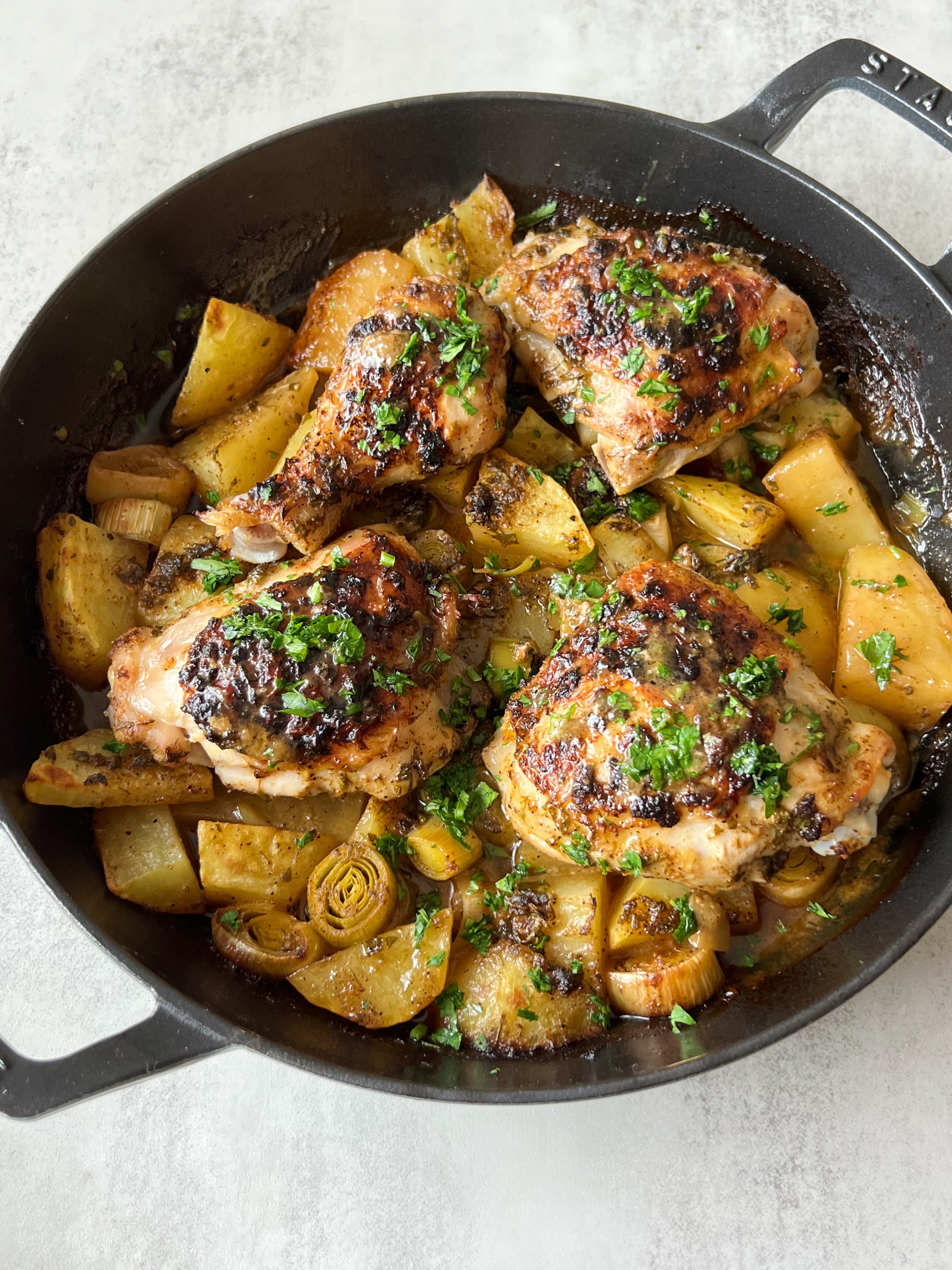 Best-Baked Lemon Herb Chicken with Herbed Potatoes