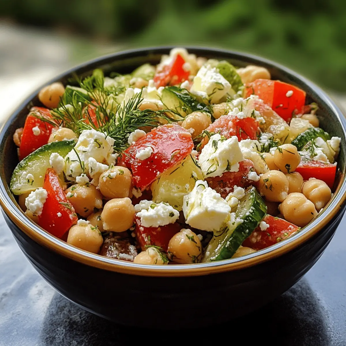 Zesty Lemon-Dill Vinaigrette Salad with Crispy Chickpeas