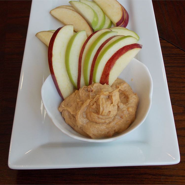 Apple 'Fishing' Sticks with Peanut Butter Dip