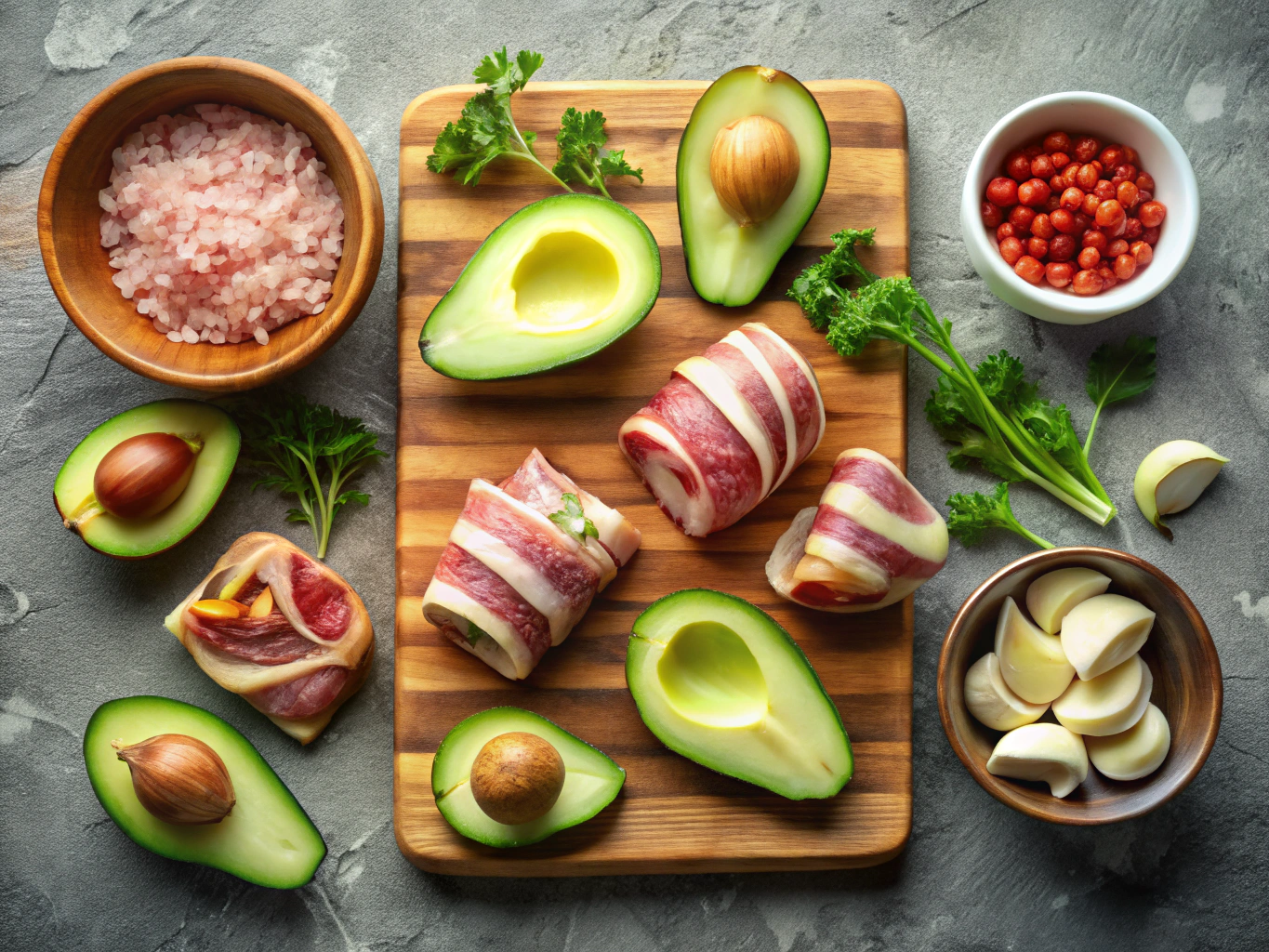 Crispy Bacon-Wrapped Avocado Boats with Creamy Herb Sauce