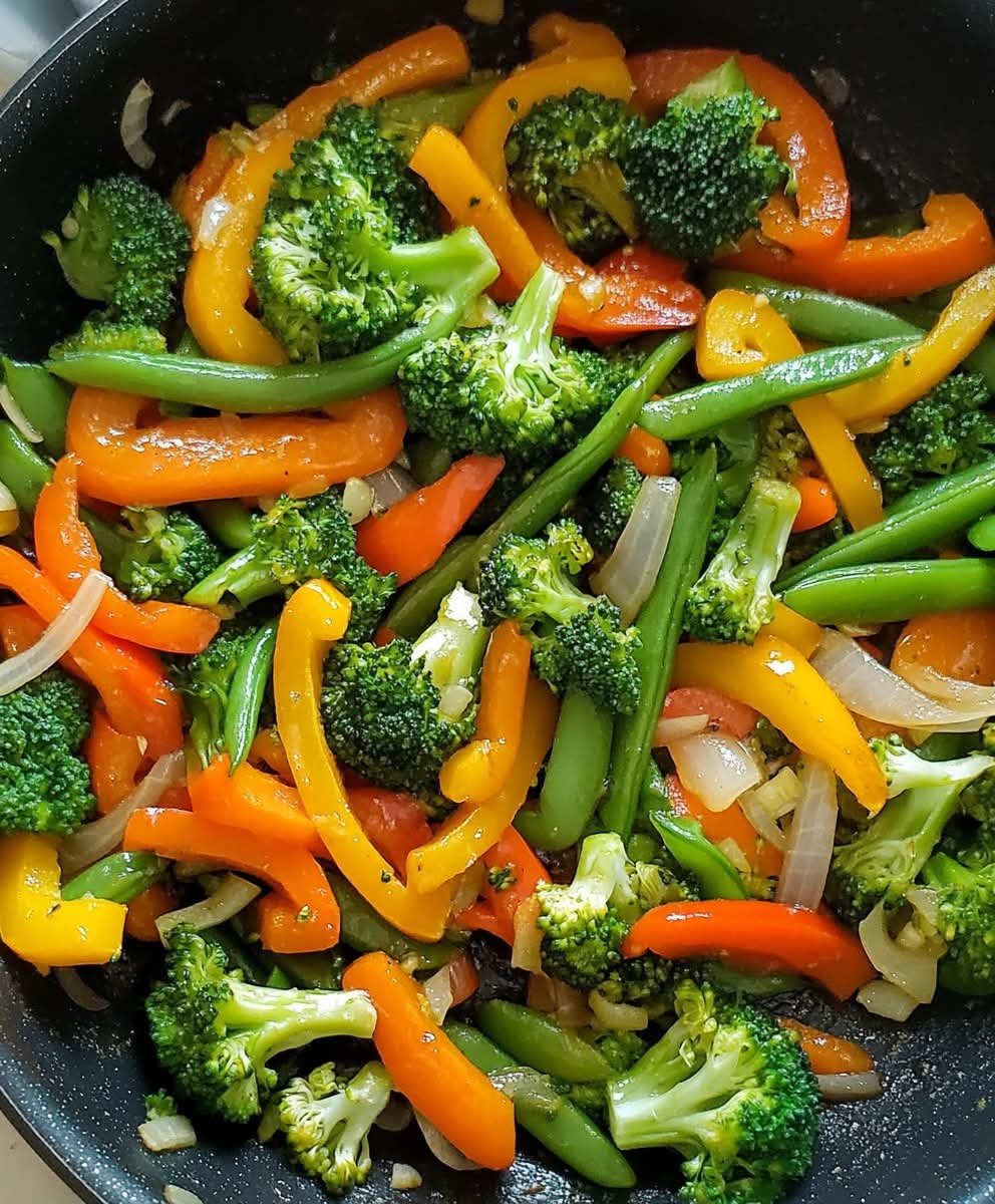 Rainbow Veggie Stir-Fry with Garlic Ginger Sauce