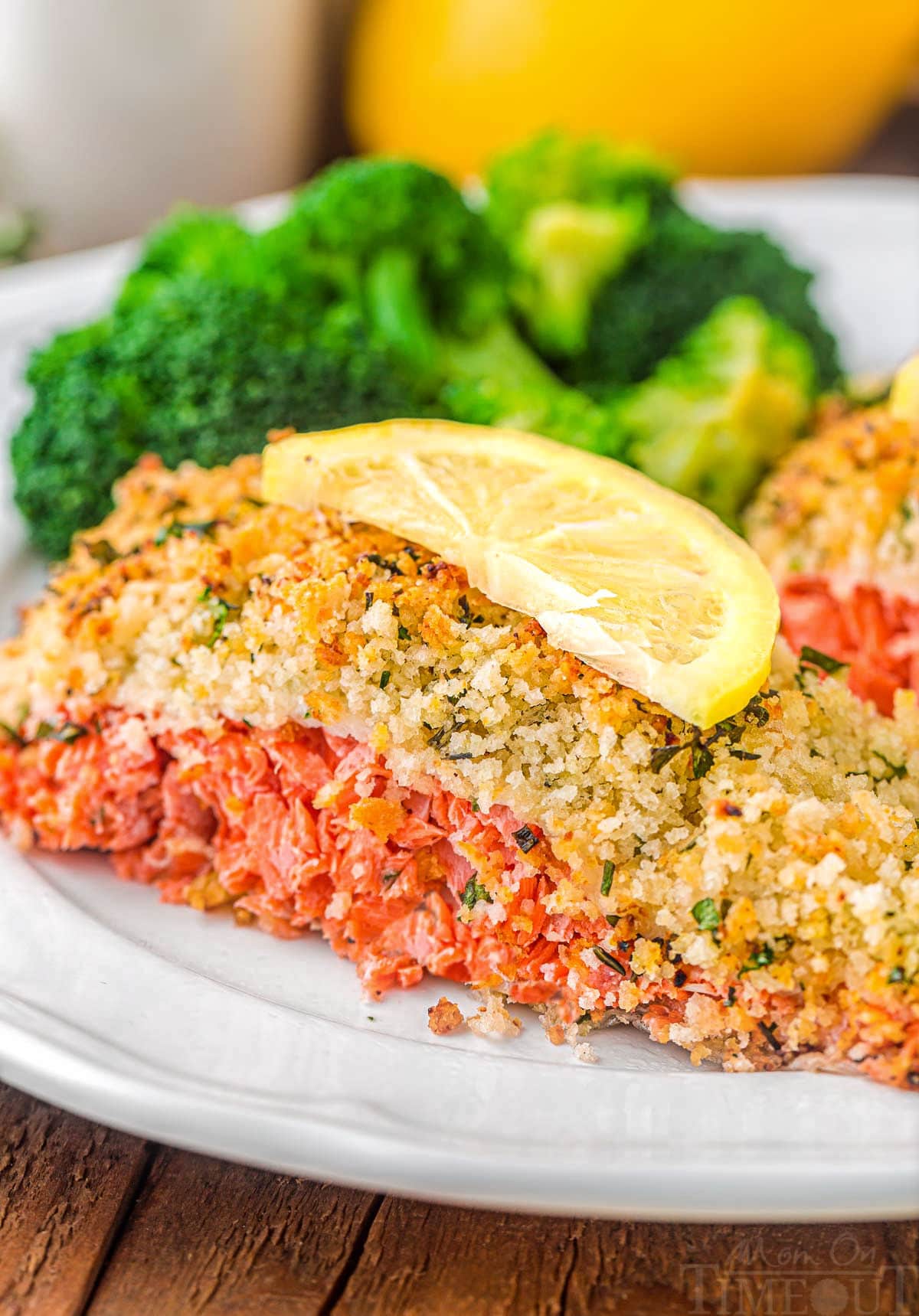 Herb-Crusted Baked Salmon with Roasted Broccoli