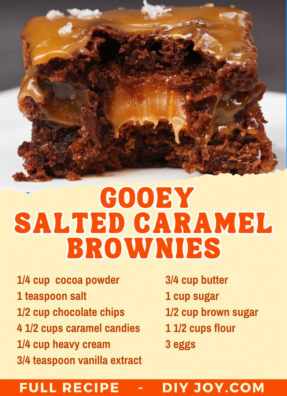 Giggles & Gooey Brownies with Salted Caramel Drizzle