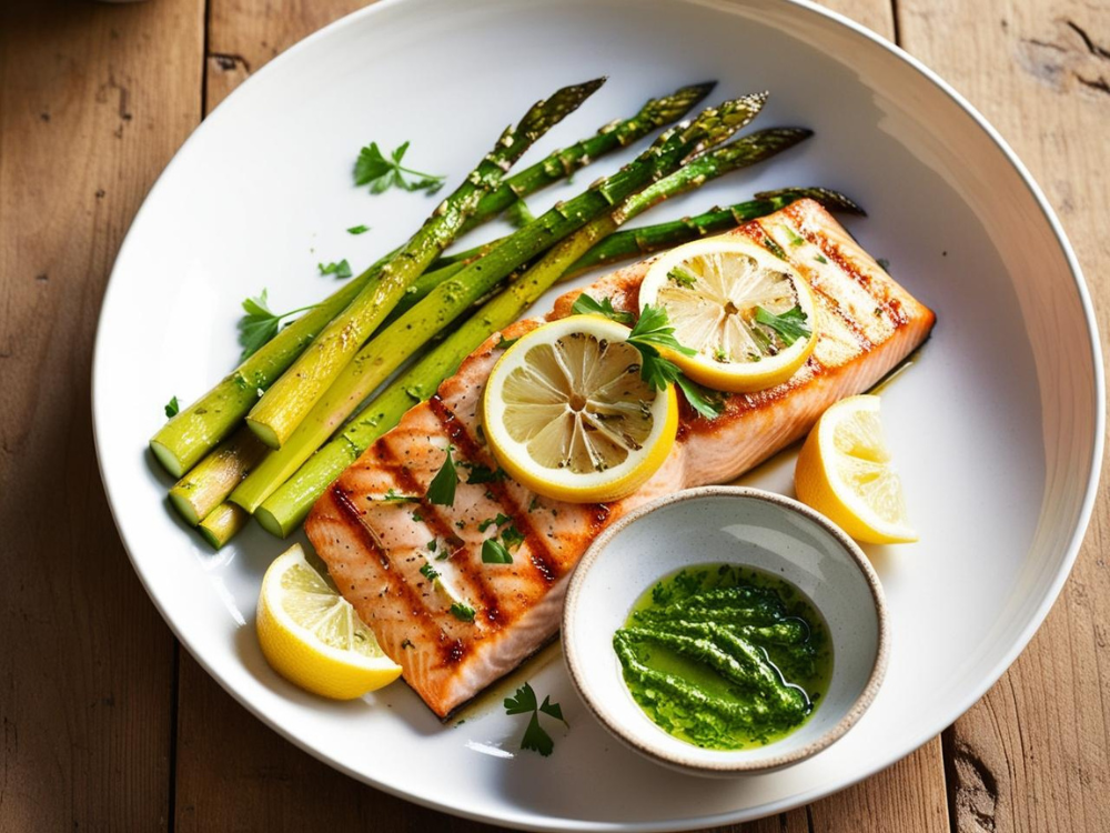 Lemon-Herb Grilled Salmon with Asparagus
