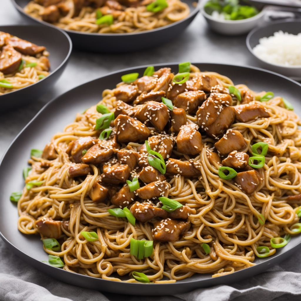 Honey-Glazed Teriyaki Chicken with Sesame Rice Noodles