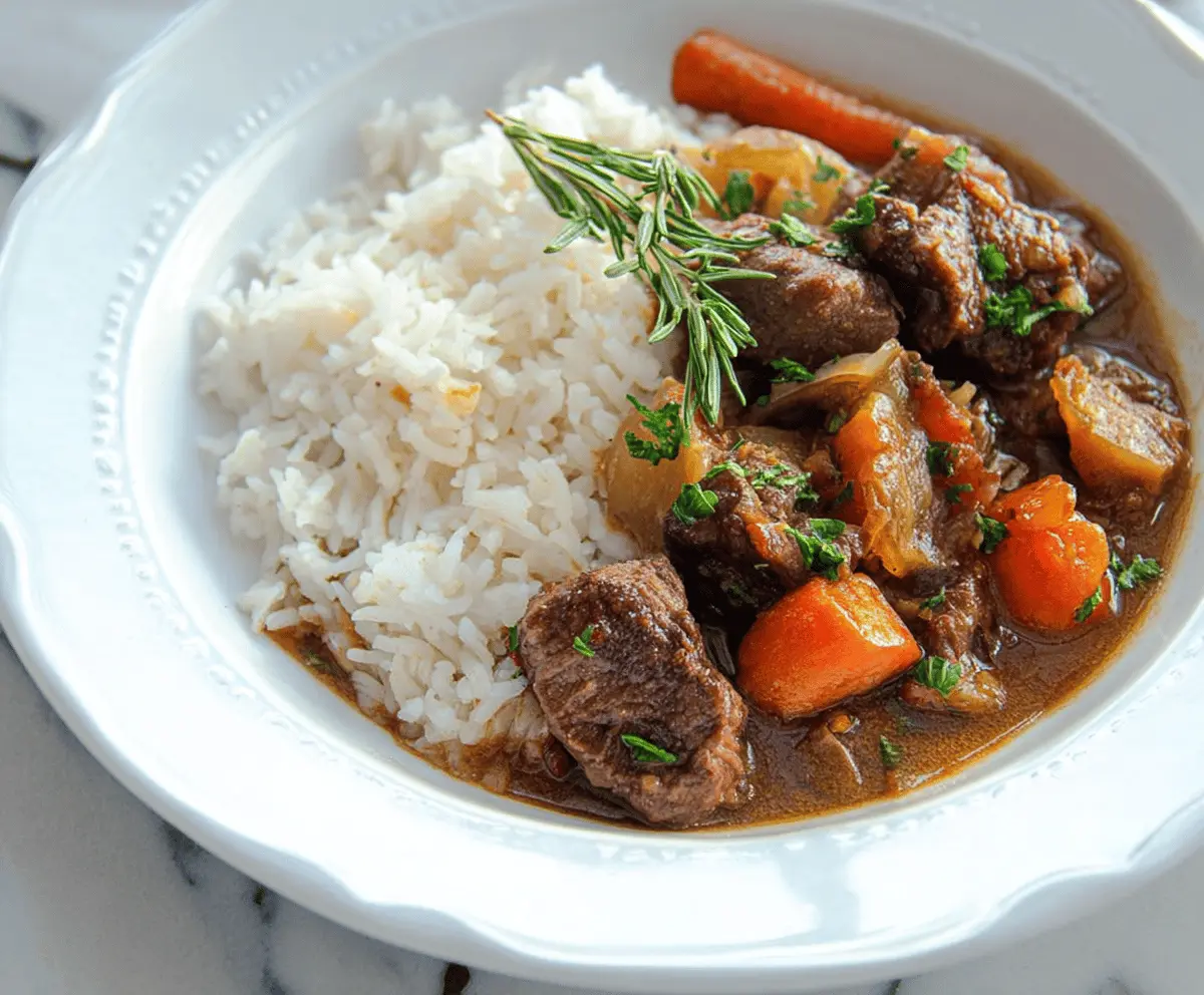 Classic Estate Beef Stew with Wild Rice