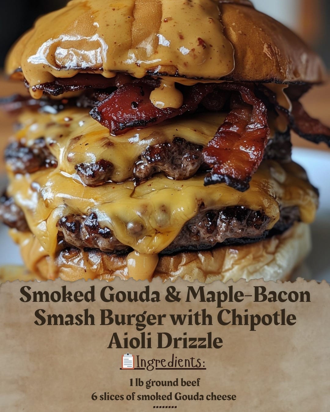 Grill Master Burger with Smoked Gouda and Maple-Bacon Jam