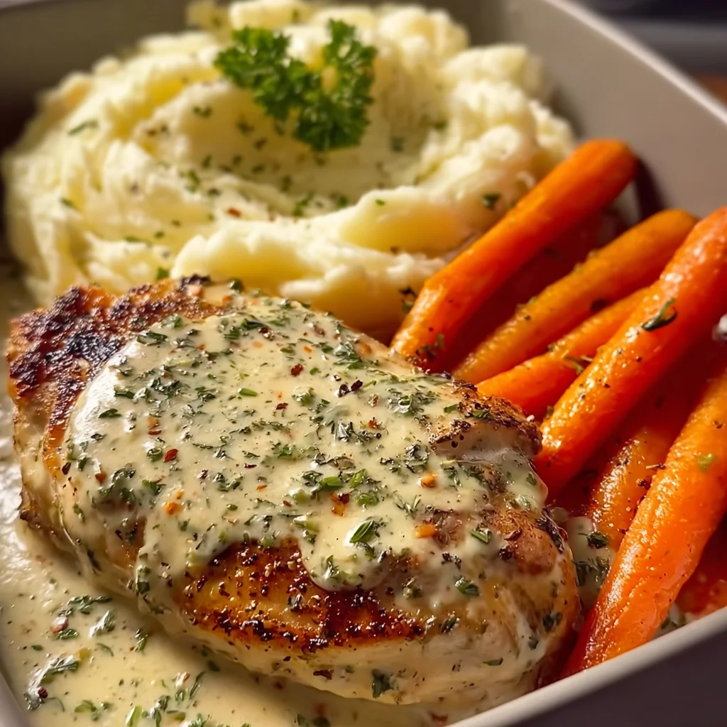 Creamy Herb Chicken with Roasted Potatoes