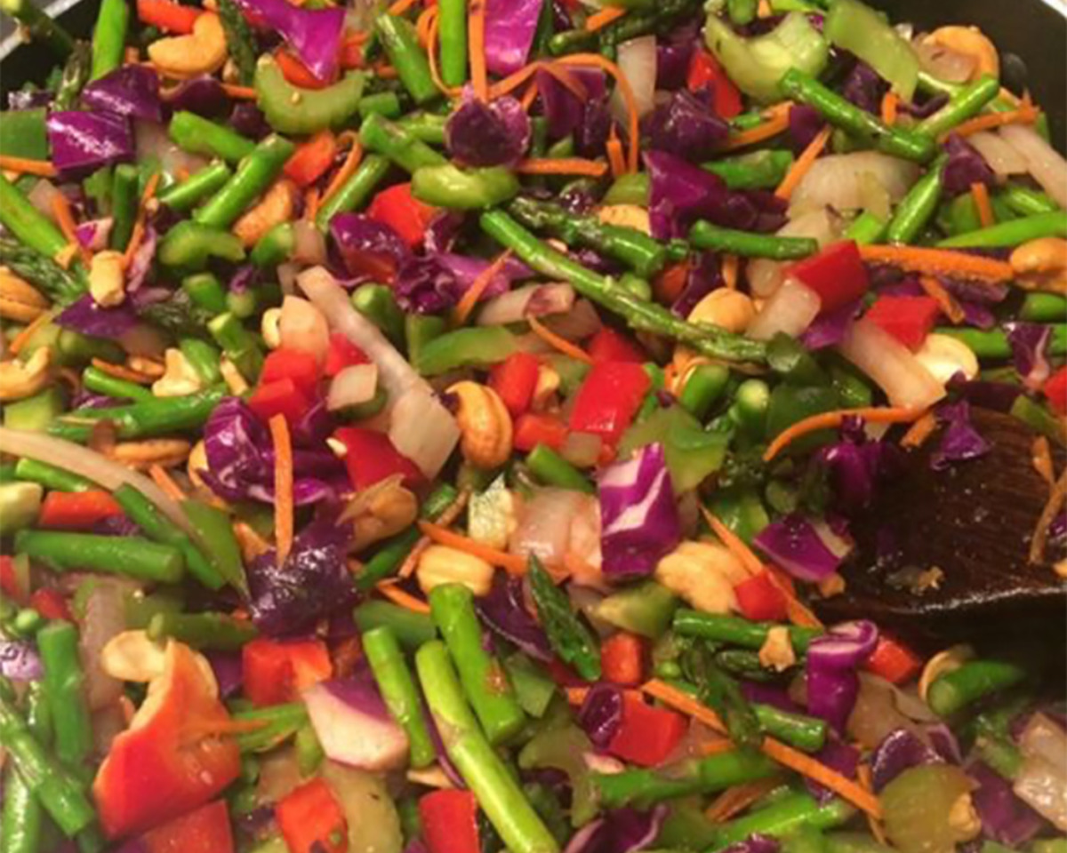 Rainbow Vegetable Stir-Fry with Ginger-Soy Glaze