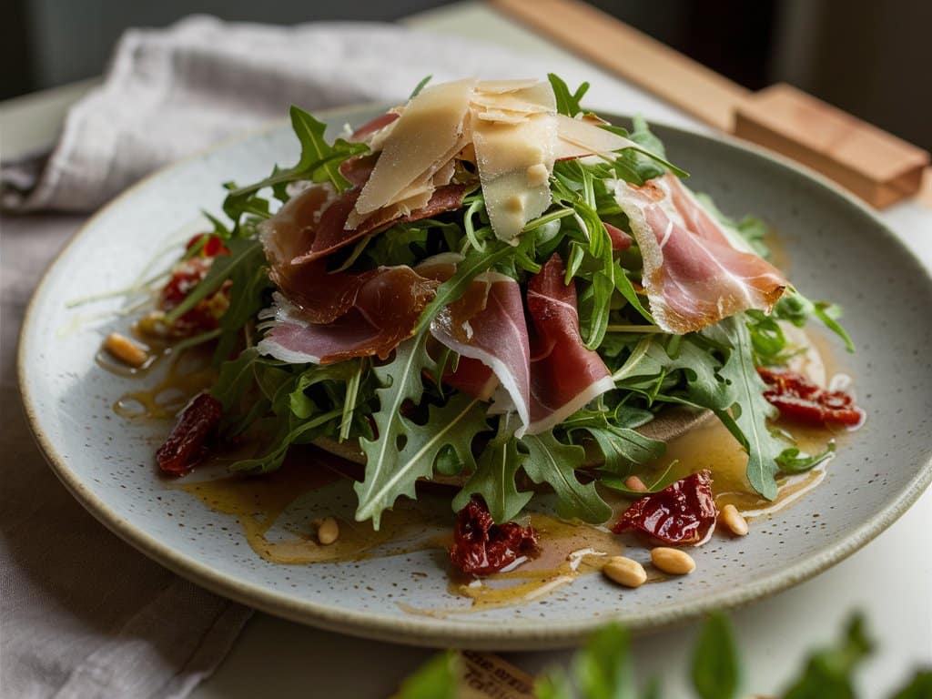 Prosciutto Arugula Salad with Lemon Balsamic Dressing