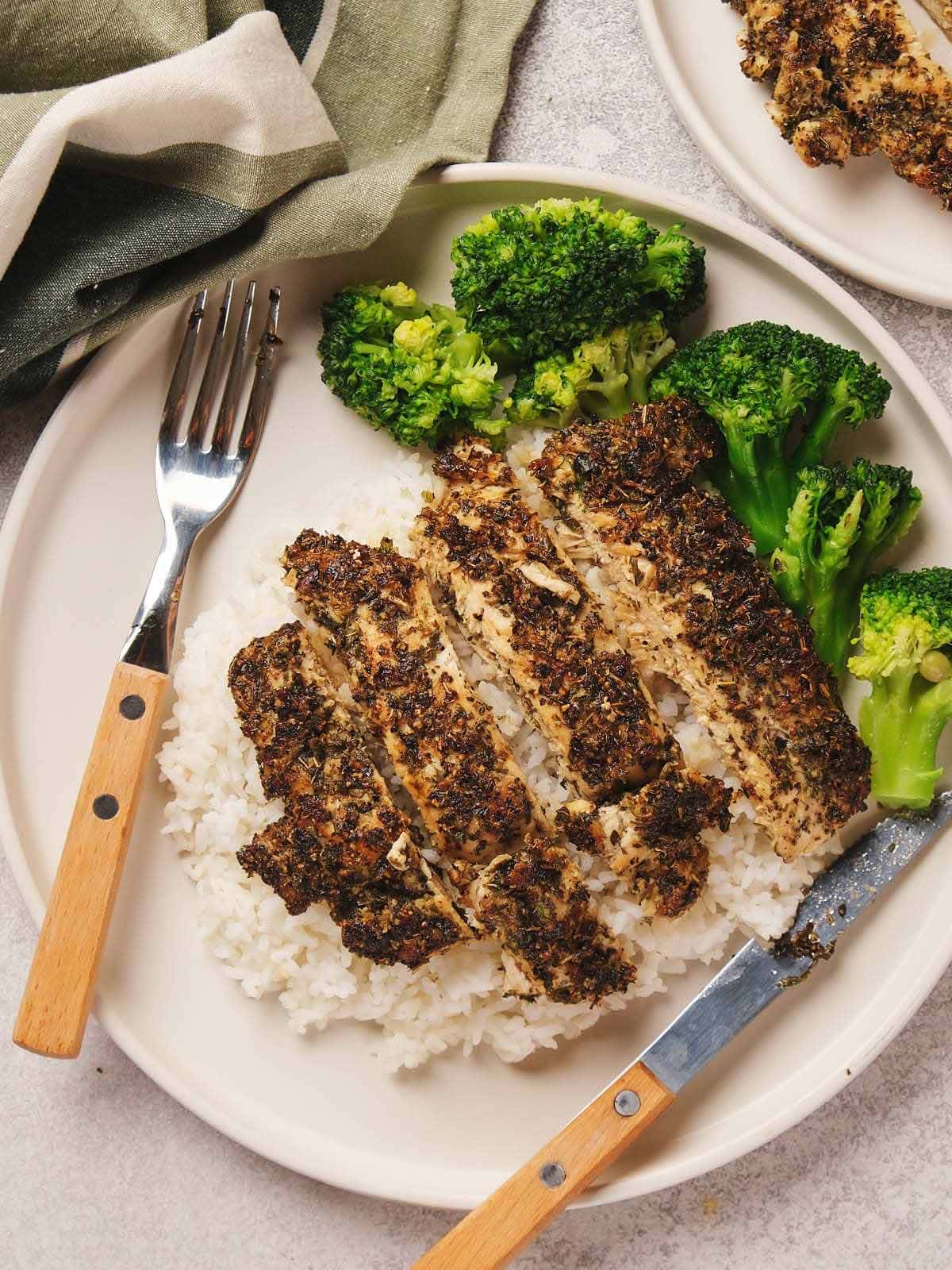 Crispy Herb-Crusted Chicken with Avocado Crema