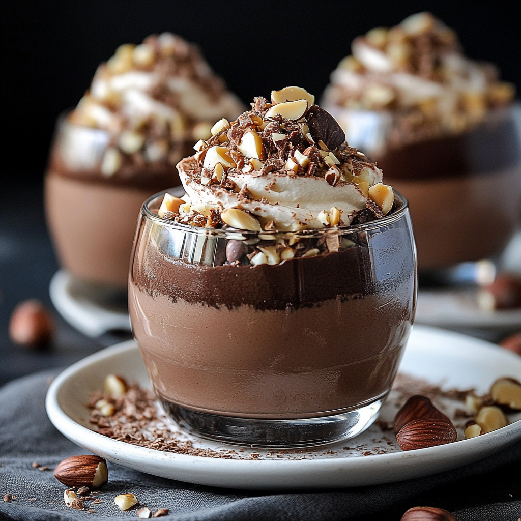 Authentic Belgian Chocolate Mousse with Hazelnut Liqueur