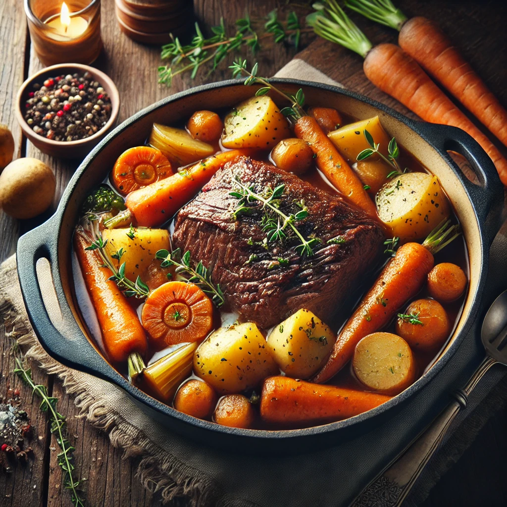 Herb-Infused Beef Pot Roast with Root Vegetables