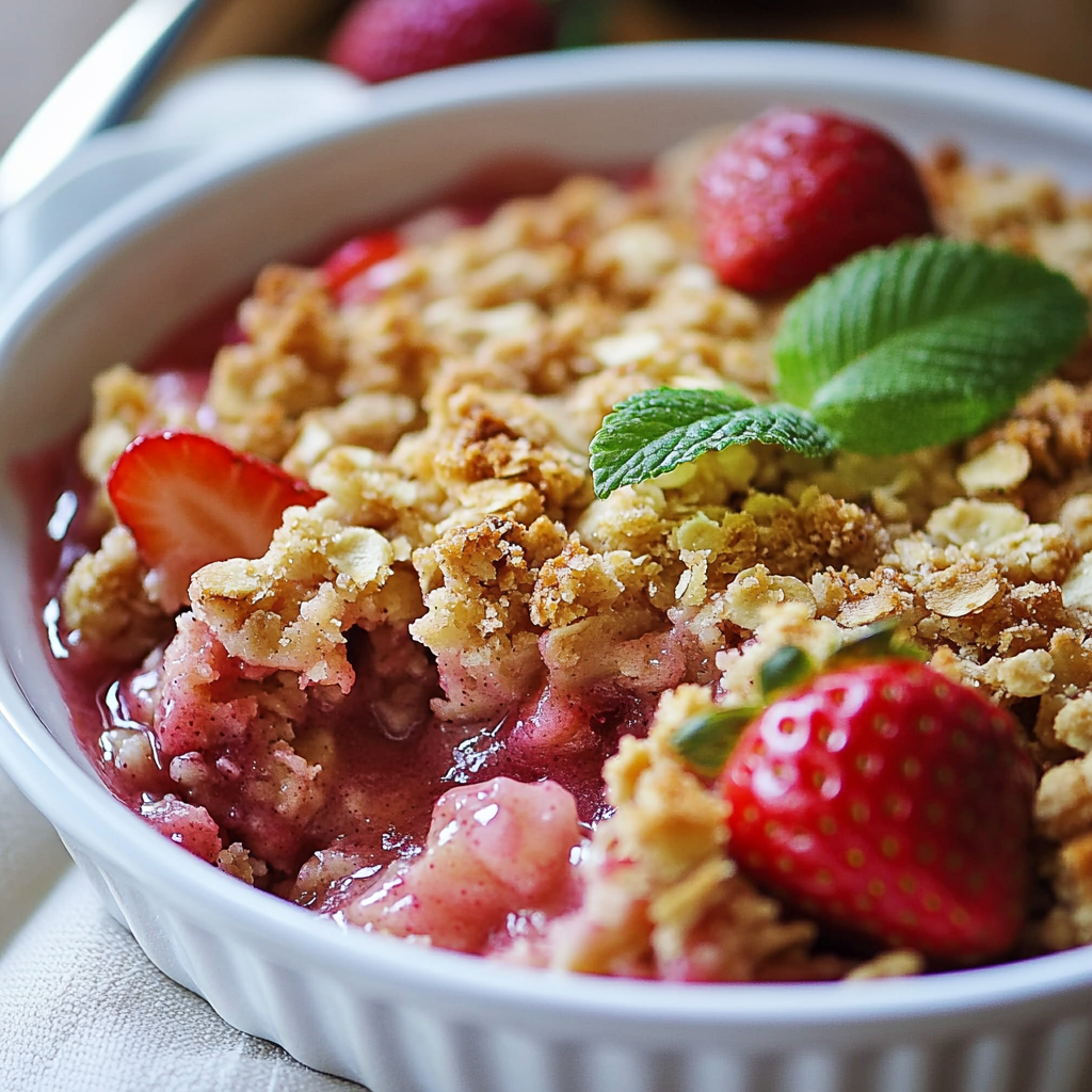 Rhubarb-Strawberry Spring Crisp