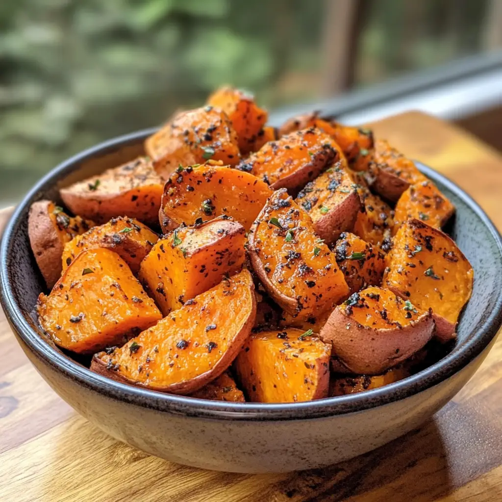 Maple-Balsamic Roasted Sweet Potatoes with Rosemary