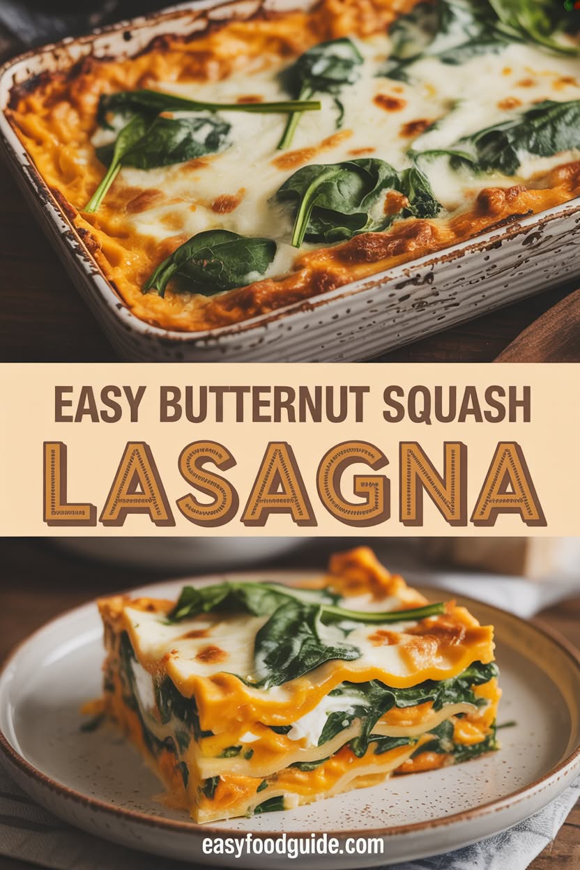 Butternut Squash and Ricotta Lasagna with Spinach