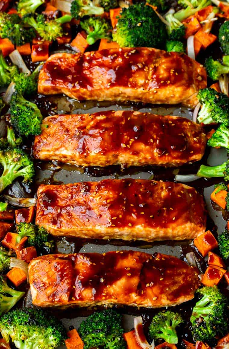 Teriyaki Salmon Sheet Pan with Broccoli