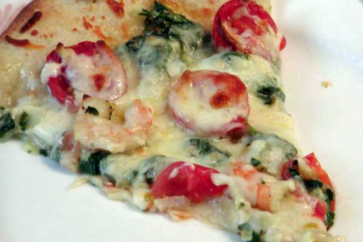 Tropical Sunset Pizza with Shrimp & Pineapple