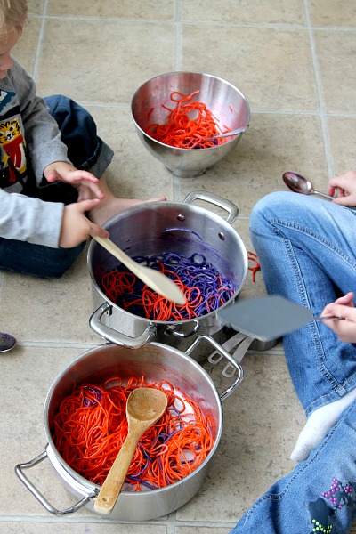 Rainbow Pasta Playtime