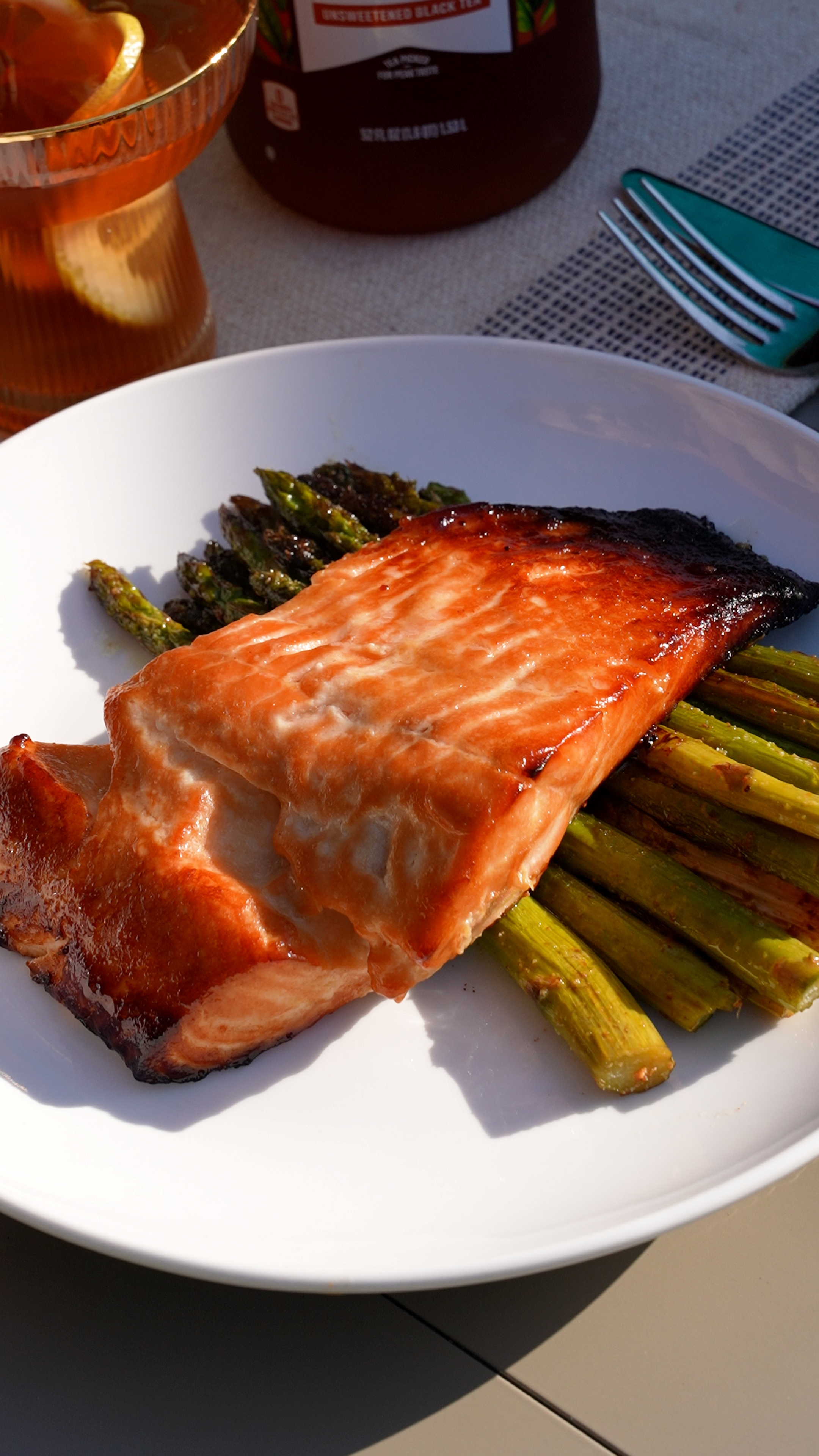 Miso-Glazed Salmon with Crispy Roasted Asparagus