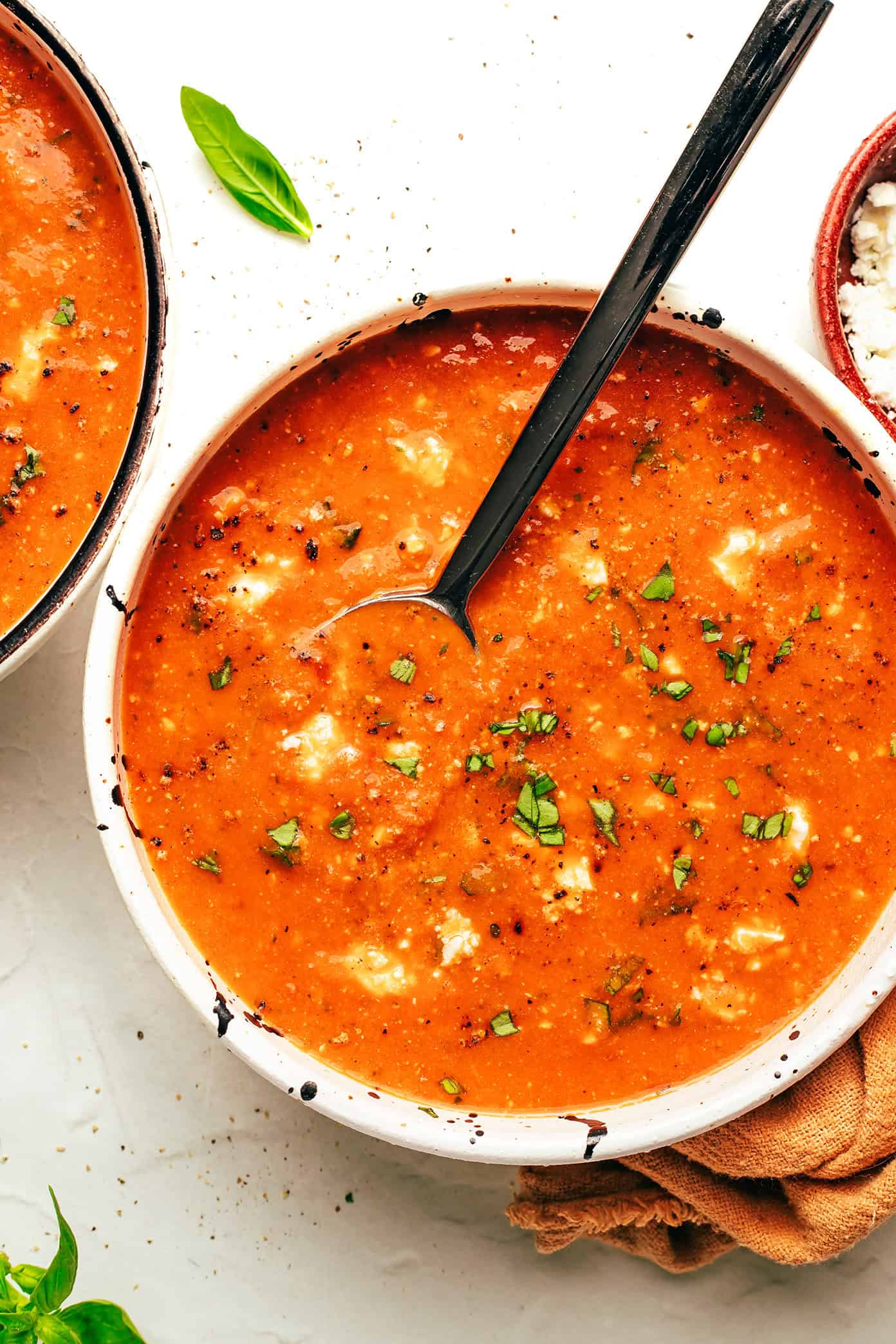 Heirloom Tomato & Feta Soup with Herbed Croutons