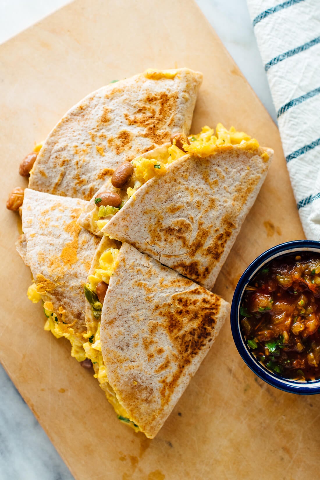 Maple-Bacon Breakfast Quesadillas with Scrambled Eggs