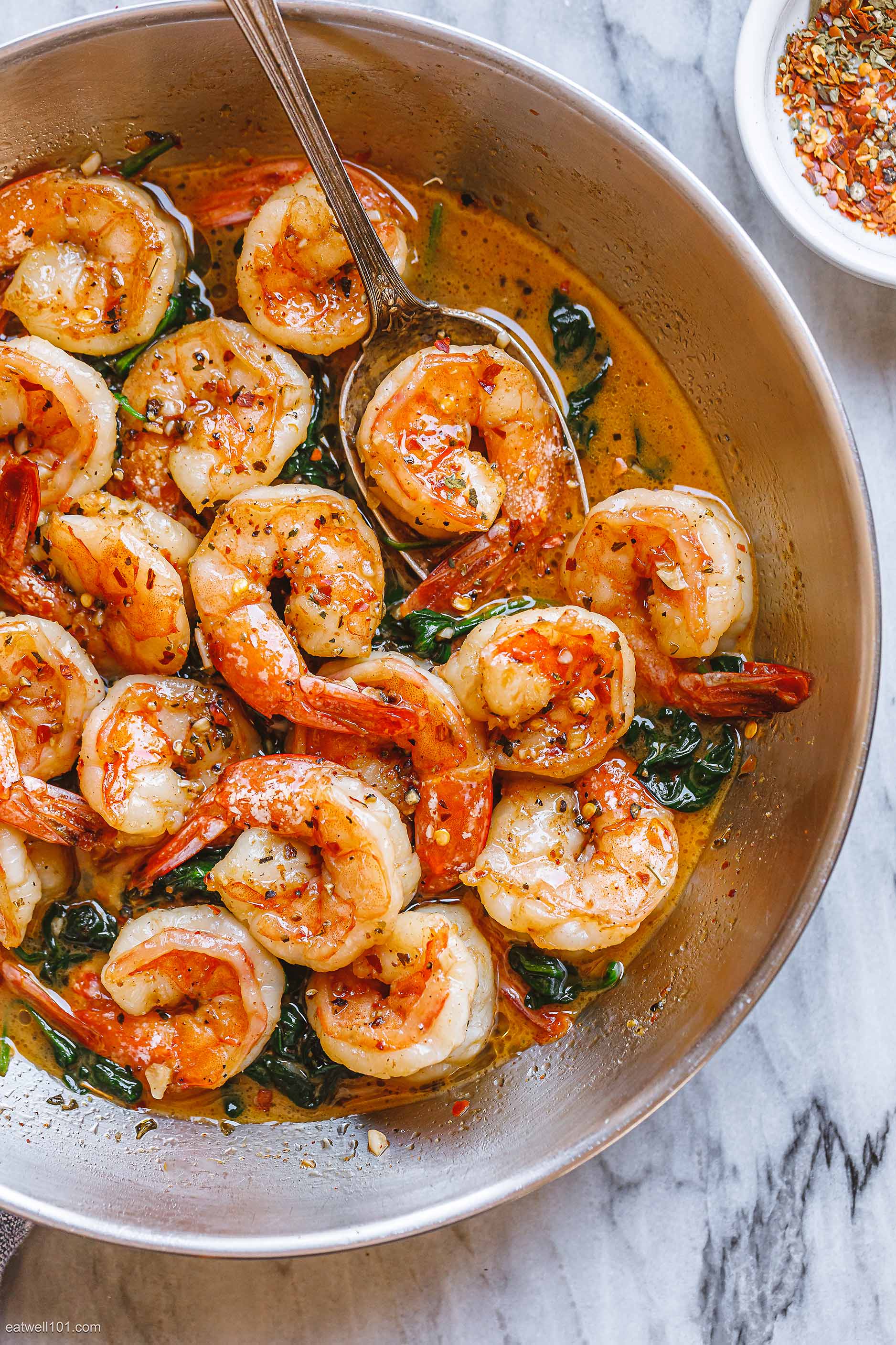 One-Pan Garlic Butter Shrimp with Spinach