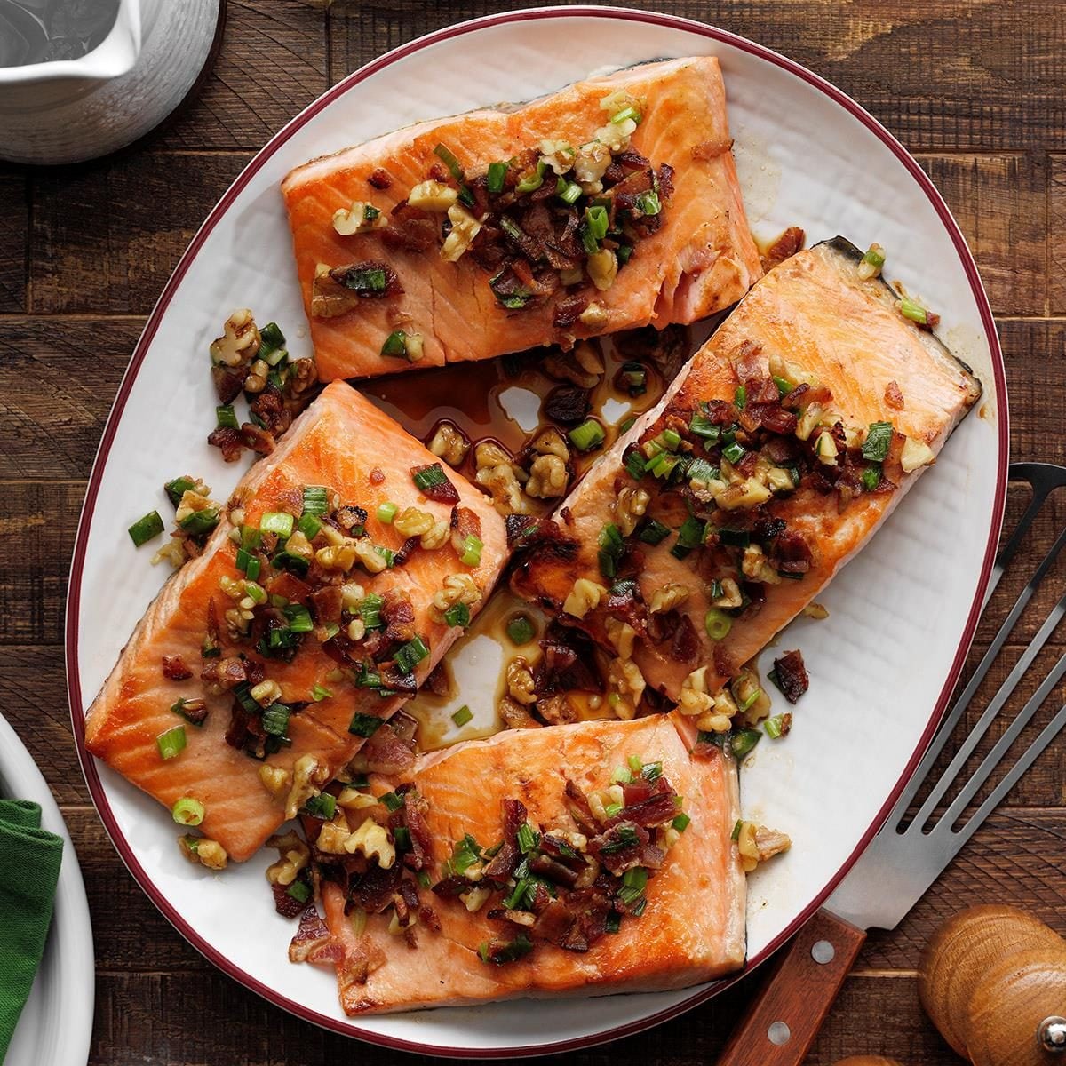 Maple-Bourbon Glazed Salmon with Roasted Sweet Potatoes