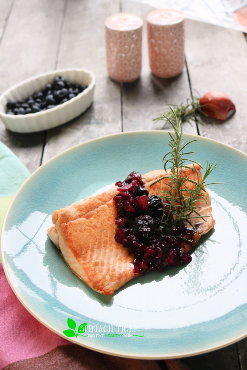 Cardiac Age Salmon with Blueberry Compote