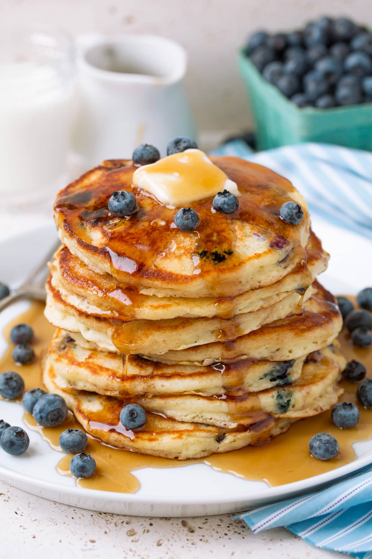 Berry-Infused Fluffy Pancake Stack