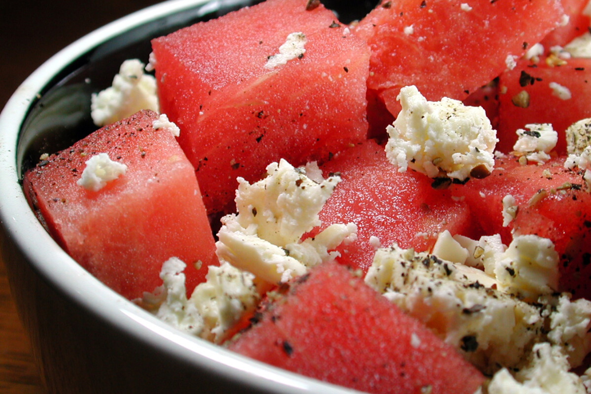 Aperol-Infused Watermelon Salad with Feta