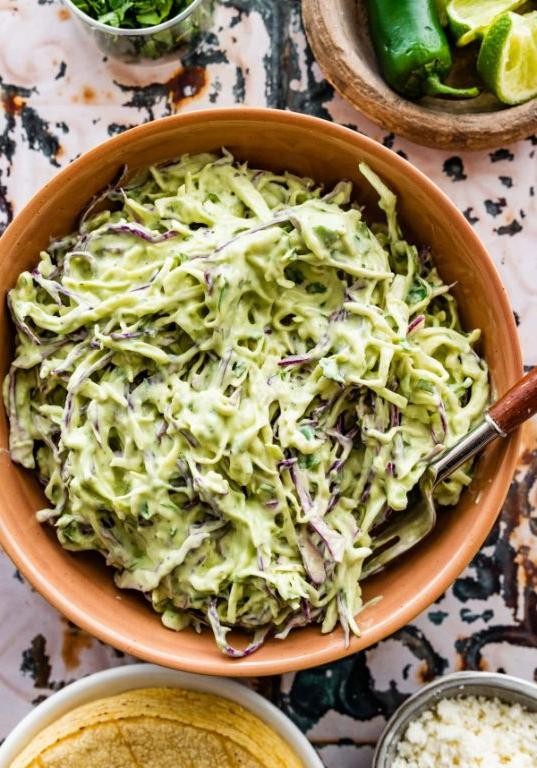 Spicy Avocado Lime Coleslaw