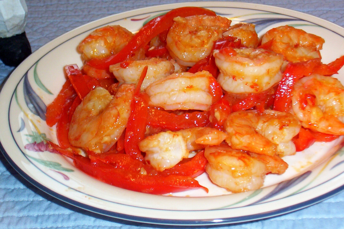 Citrus-Ginger Glazed Shrimp with Snow Peas