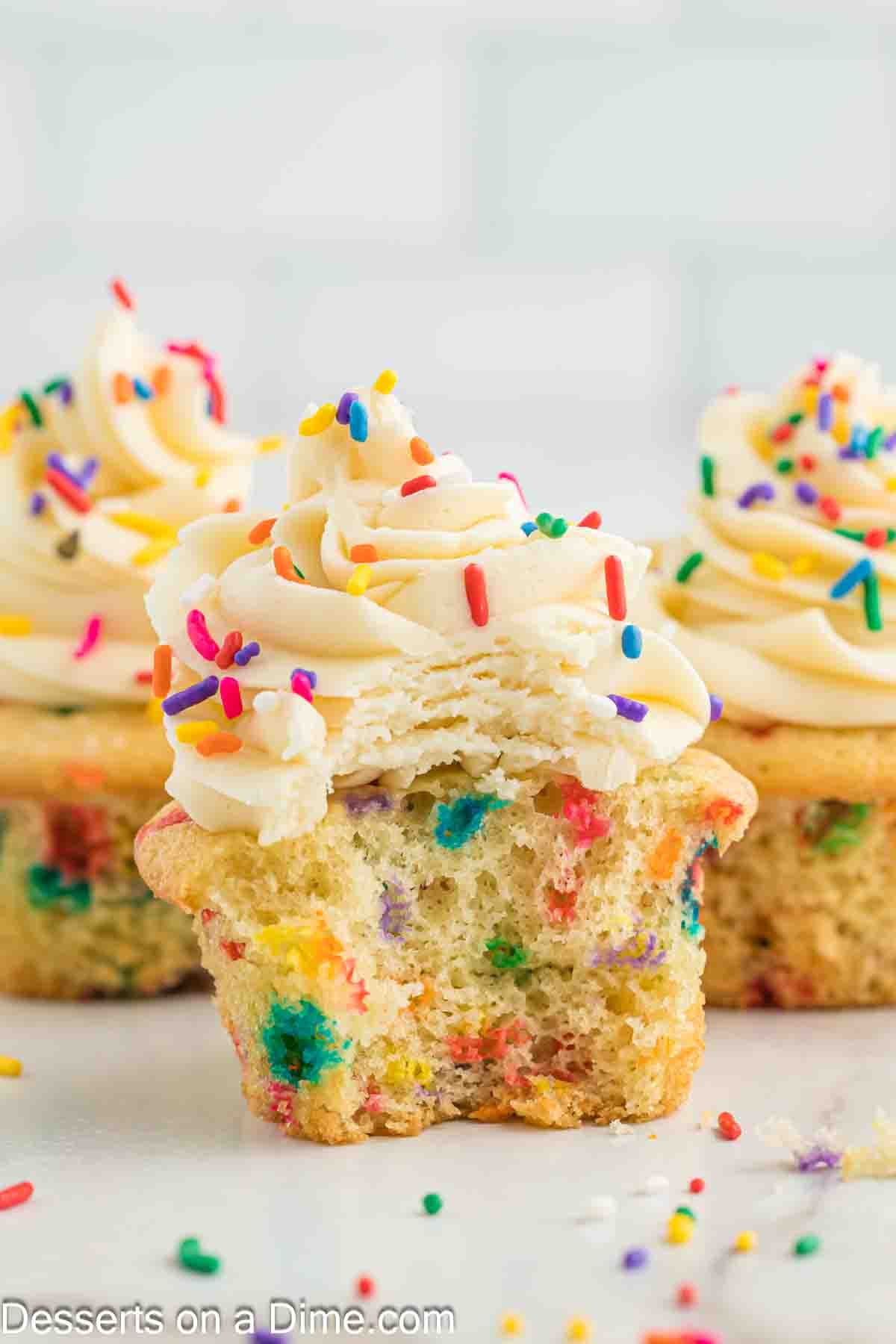 Confetti Cupcakes with Giggling Frosting