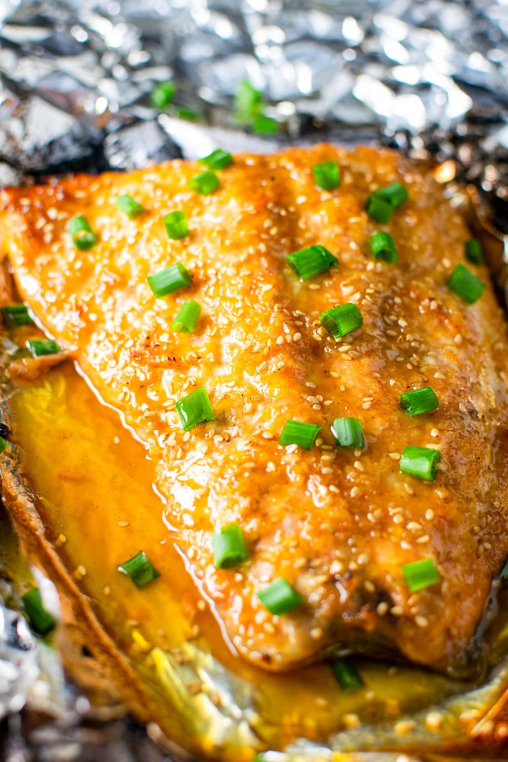 Crispy Sesame-Ginger Salmon with Honey-Glazed Carrots