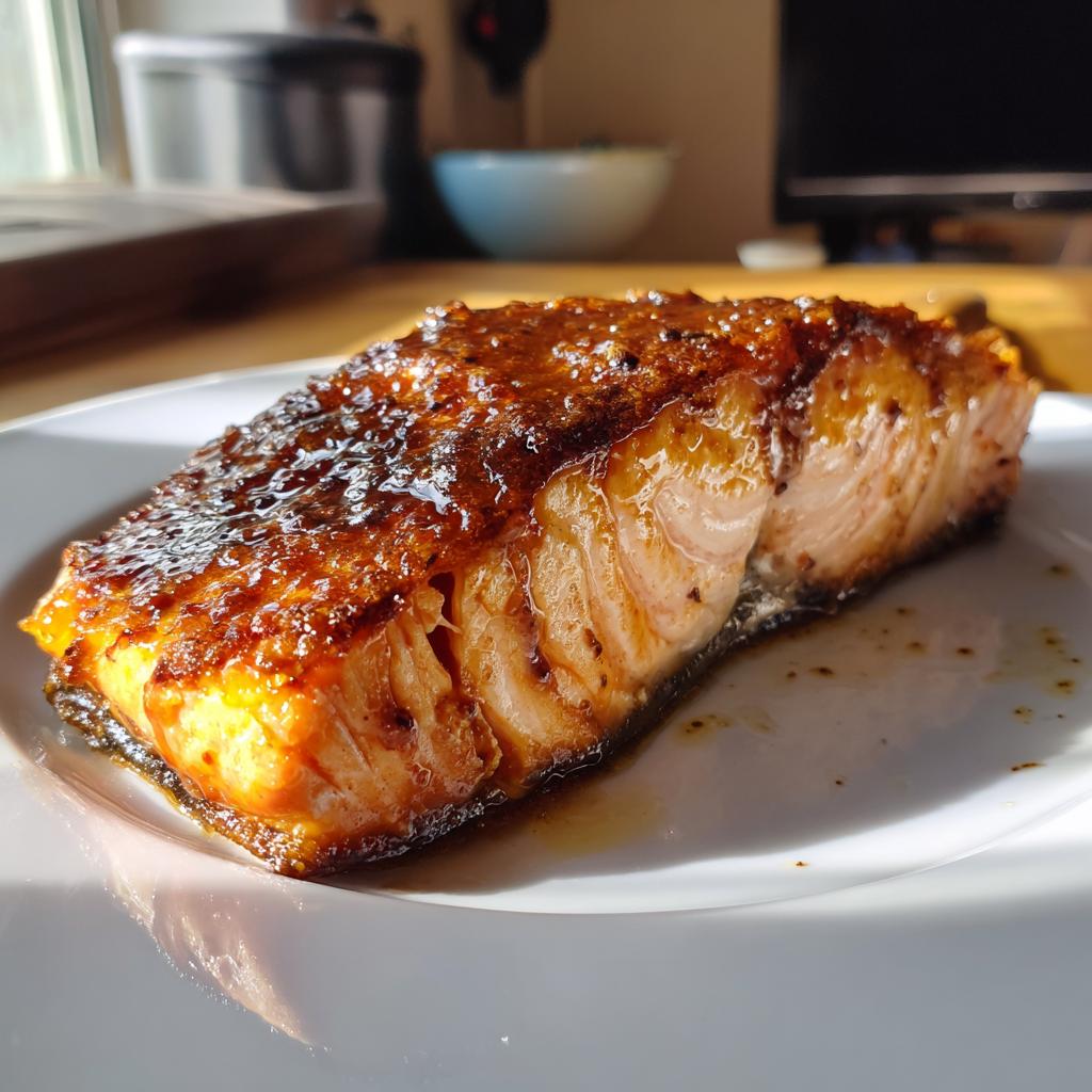 Genuine 1930s D-18 Style Maple-Bourbon Glazed Salmon