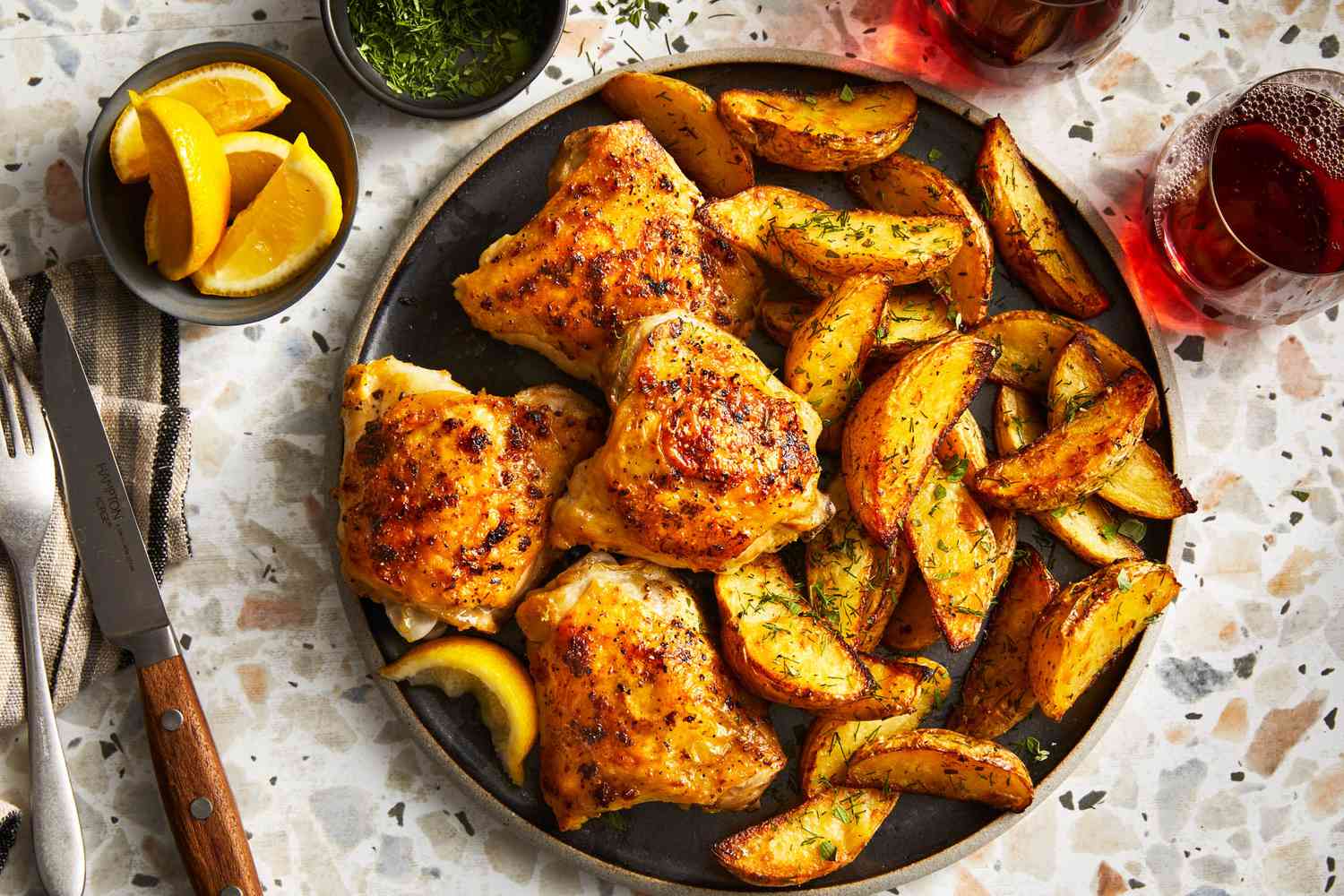 Honey-Lemon Herb Chicken with Lemon-Dill Potatoes
