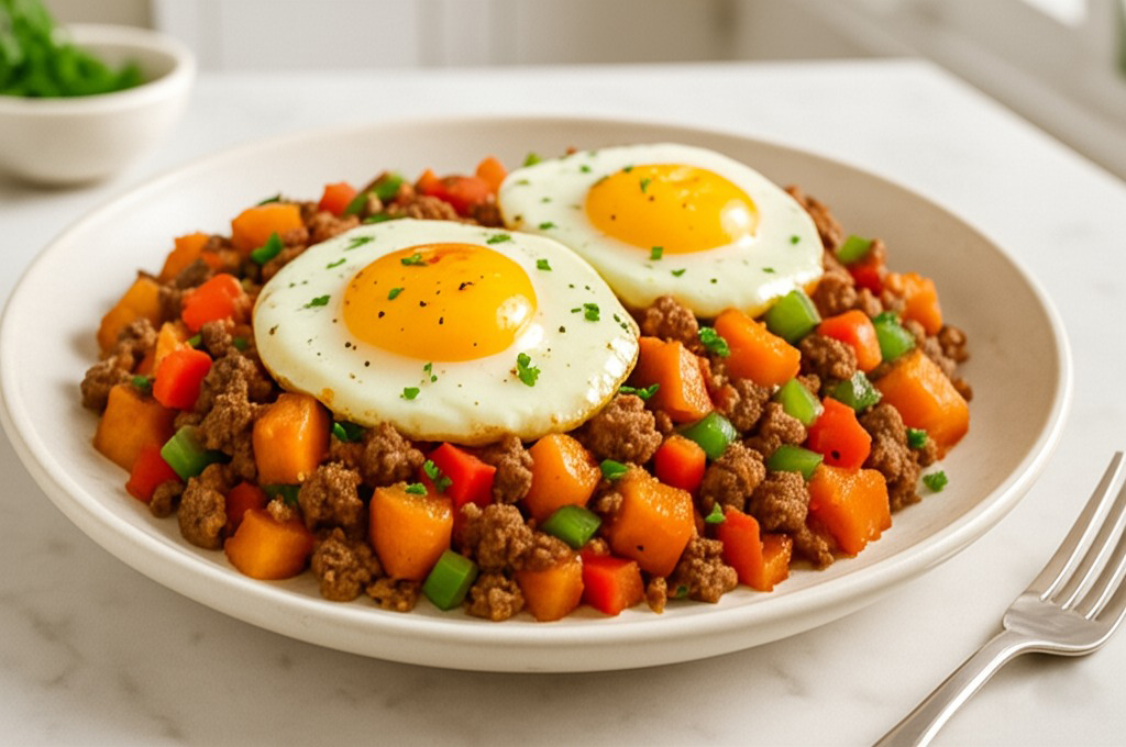 Diversity-Style Beef & Sweet Potato Hash