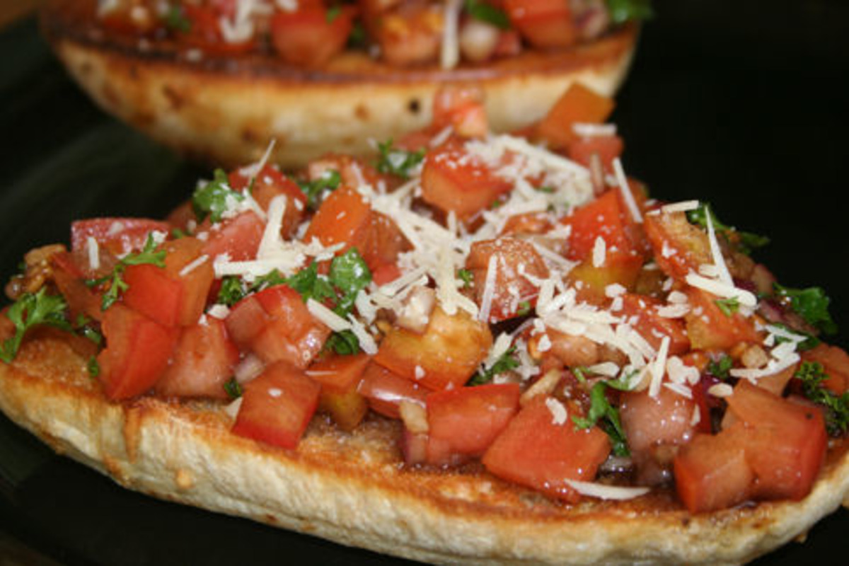 Vintage-Inspired Tomato Bruschetta with Artisanal Bread