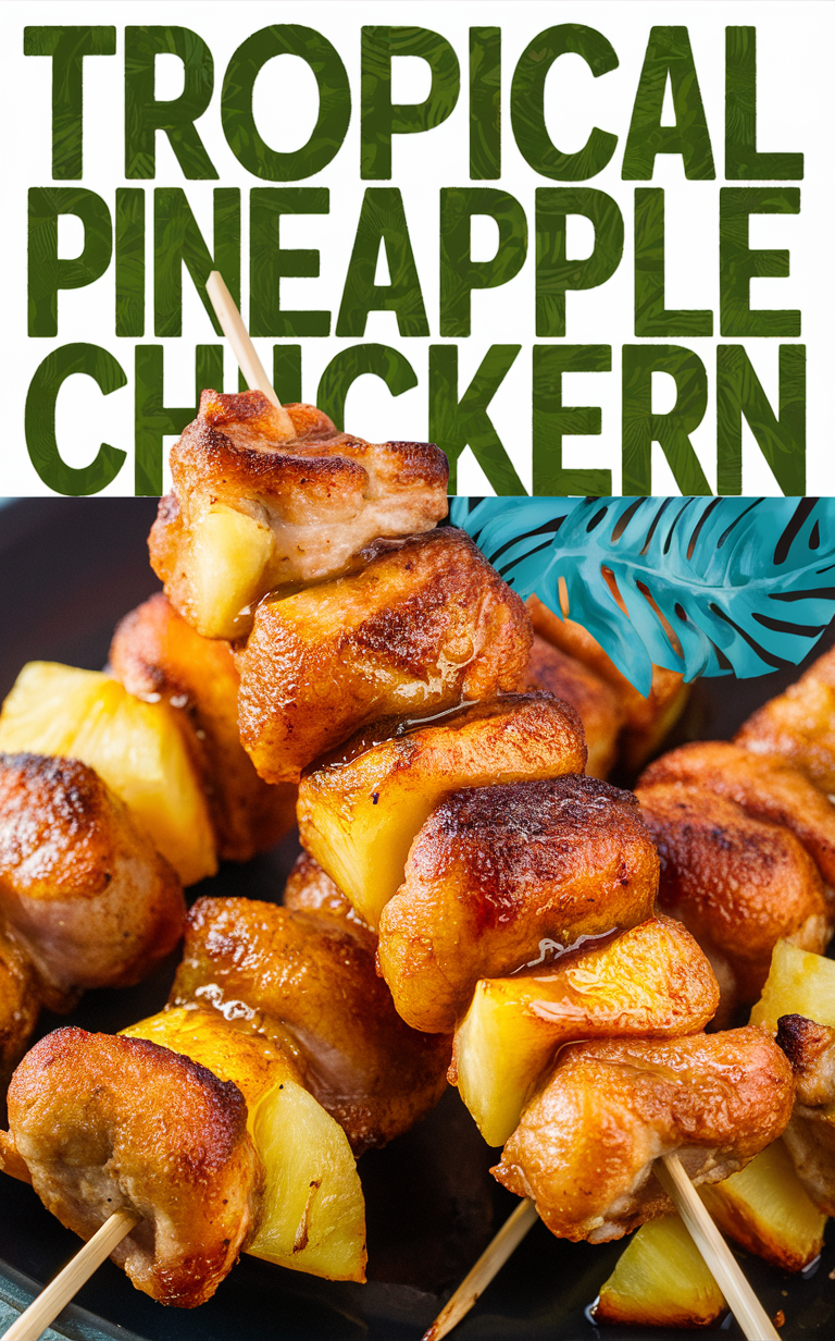 Hawaiian-Style Grilled Chicken Skewers with Pineapple