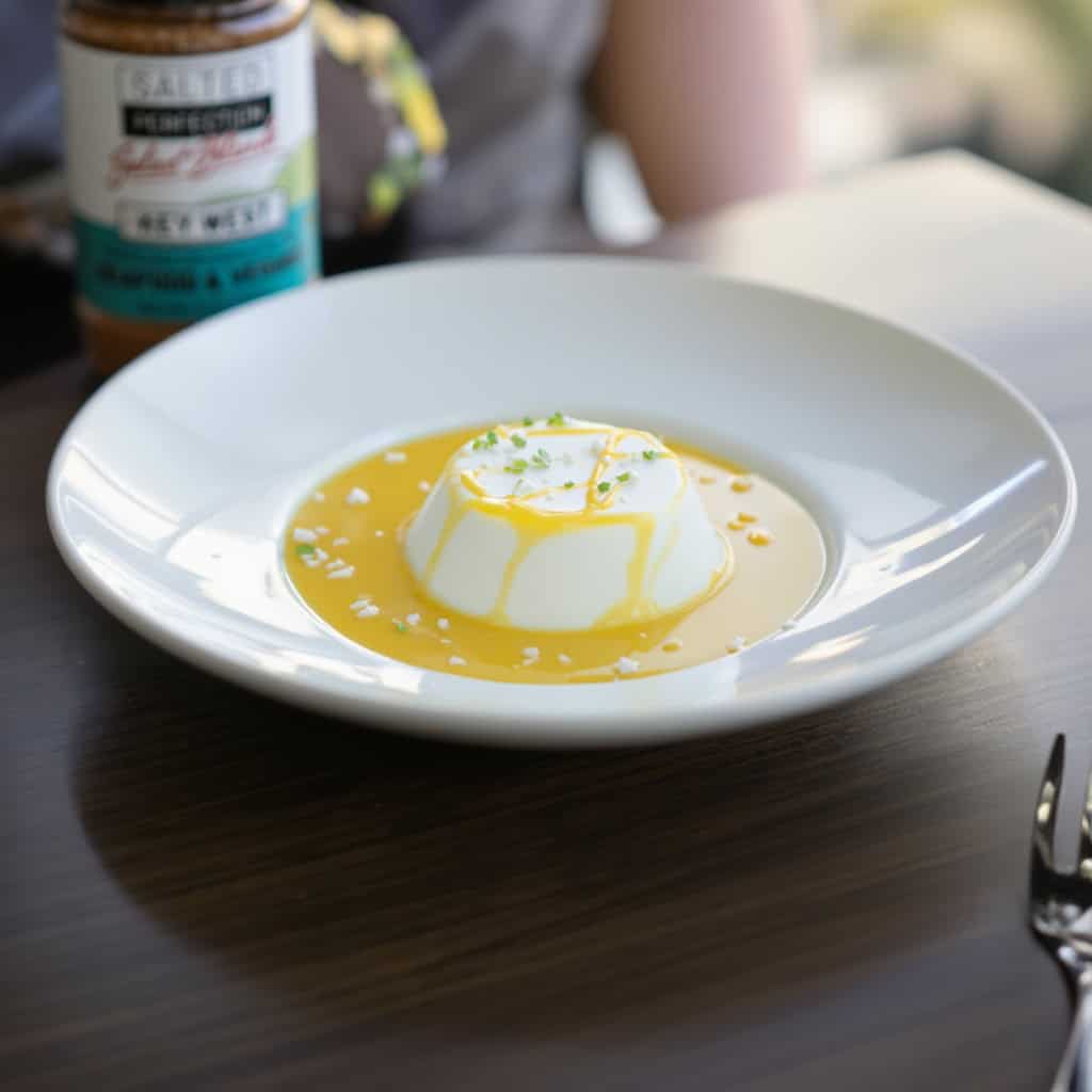 Coconut-Lime Panna Cotta with Mango Coulis