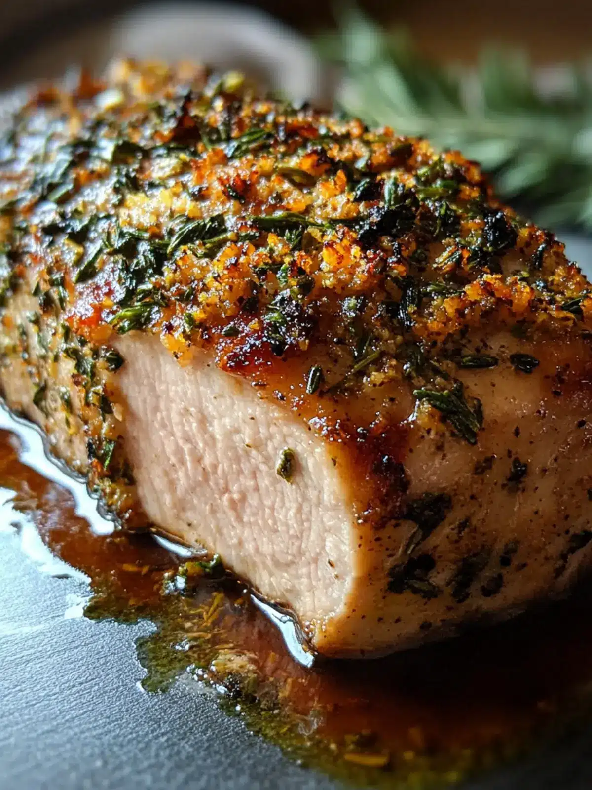 Herb-Crusted Pork Shoulder with Apple Cider Glaze