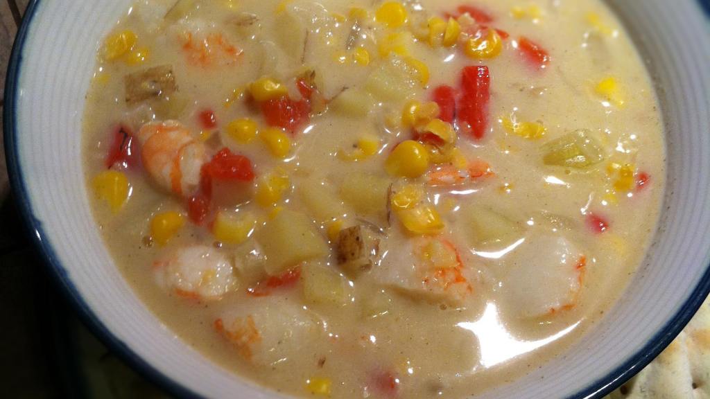 Seafood and Corn Chowder with Bacon