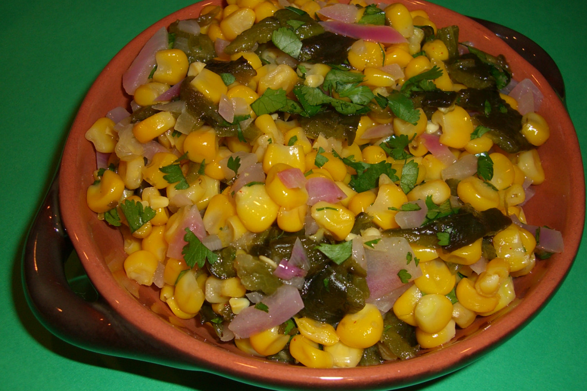 Roasted Corn & Poblano Salad with Chipotle Vinaigrette