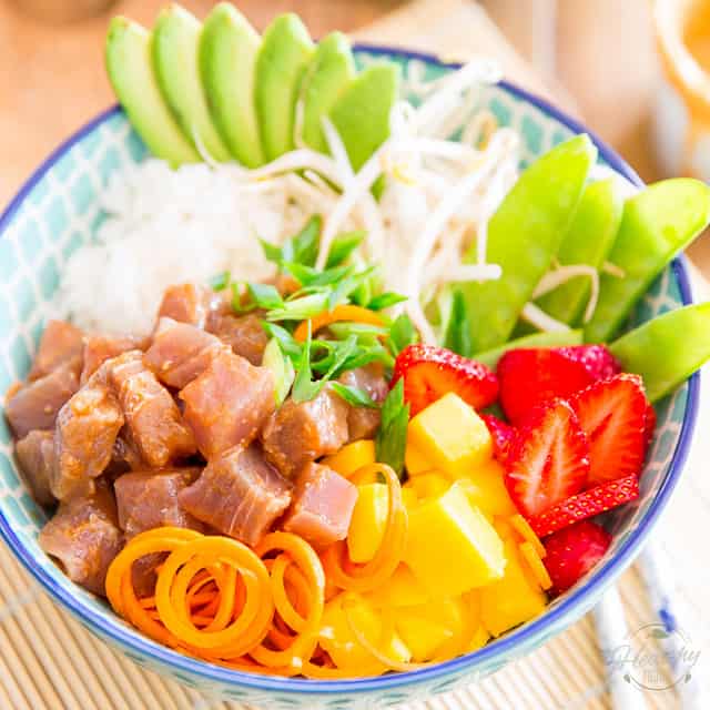 Poki-Style Tuna Poke Bowl with Mango Salsa