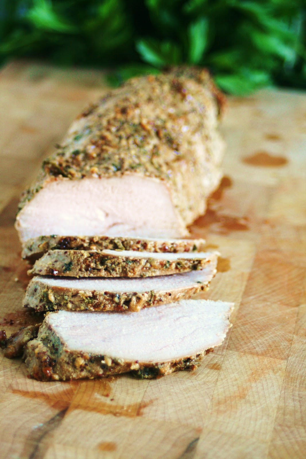 Herb-Crusted Pork Tenderloin with Dijon Glaze