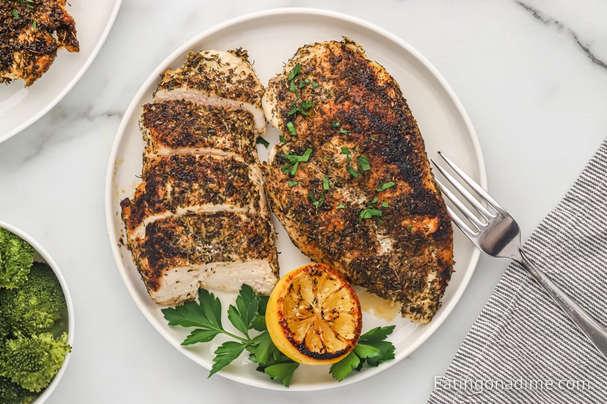Herb-Crusted Chicken with Lemon-Dill Cream