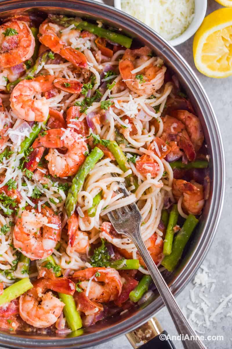 Lemon-Herb Shrimp Pasta with Asparagus