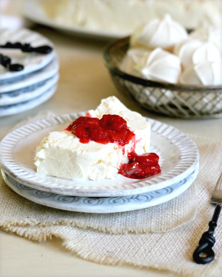 Glacier Meringue Dessert with Alaskan Berry Compote