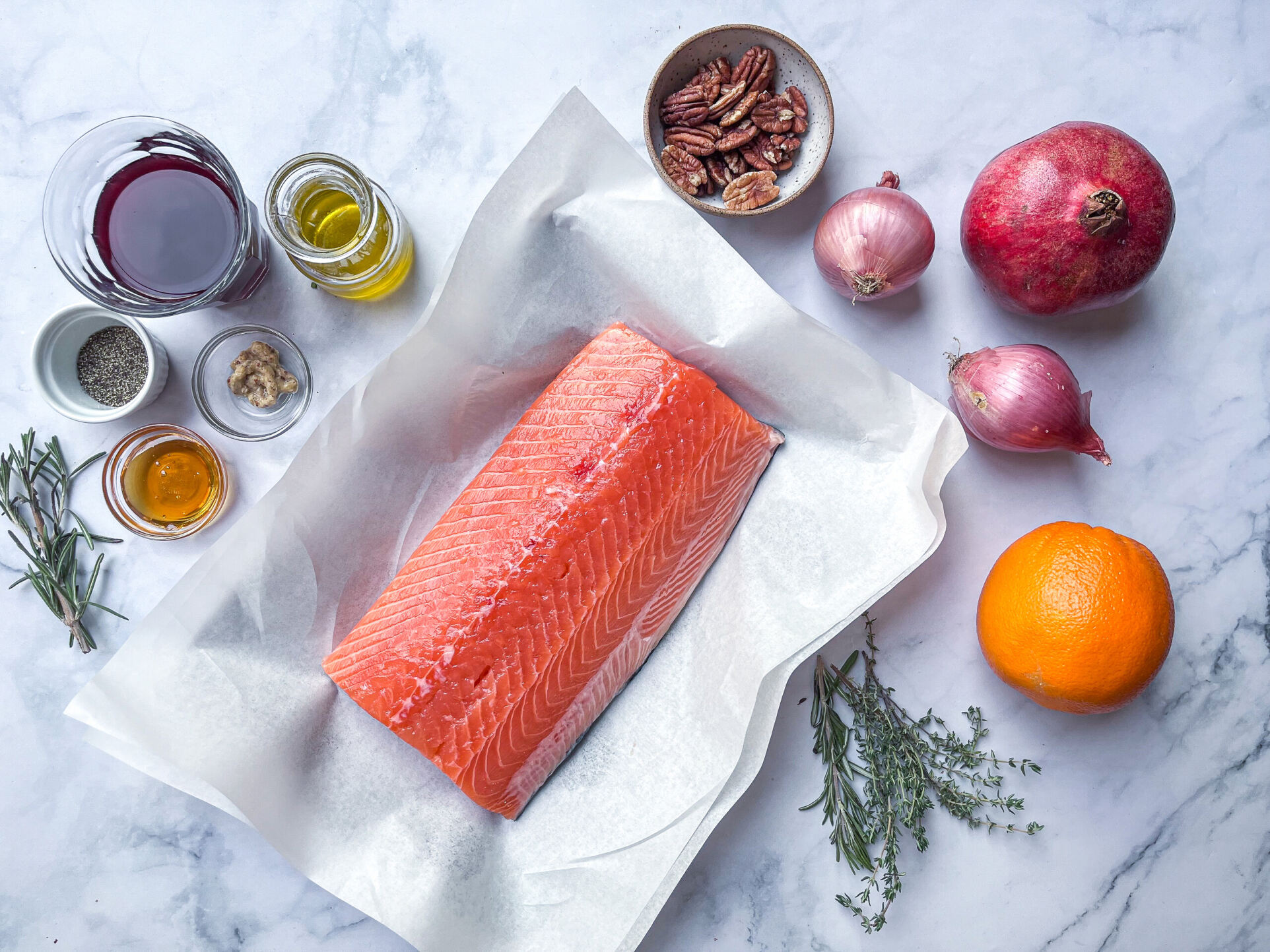 Pomegranate-Glazed Salmon with Lemon-Dill Sauce